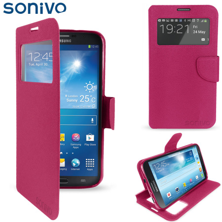 Sonivo Sneak Peek Flip Case for Samsung Galaxy Mega 6.3 - Pink