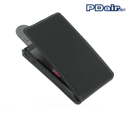 PDair Leather Ultra Thin Flip Case for Sony Xperia L - Black
