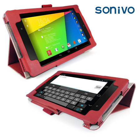 Sonivo Leather Style Case for Google Nexus 7 2013 - Red