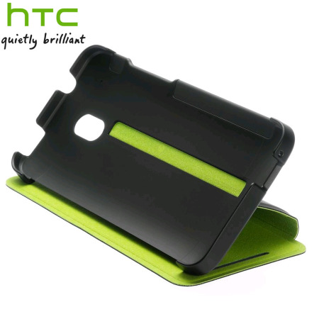 Genuine HTC One Mini Double Dip Flip Case - HC V851 - Black / Green