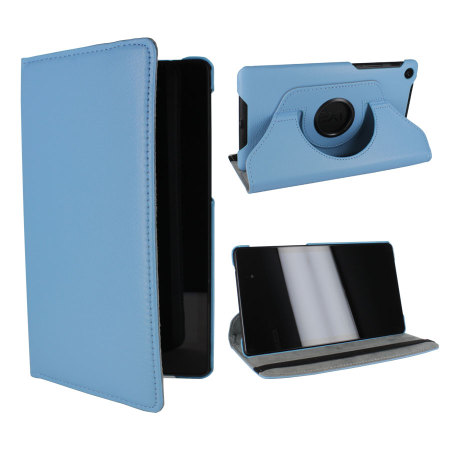 Rotating Leather Case for Google Nexus 7 2013 - Blue
