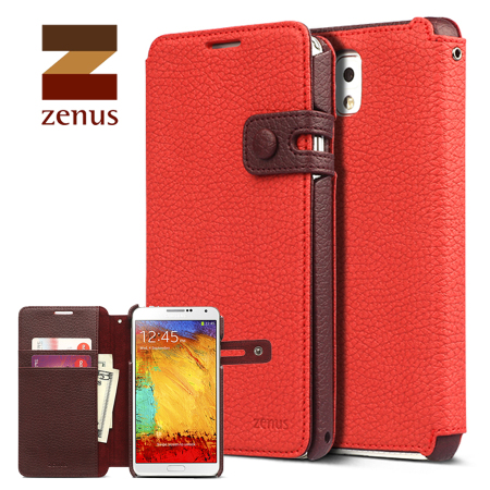 Zenus Masstige Color Edge Diary Case for Galaxy Note 3 - Red / Brown