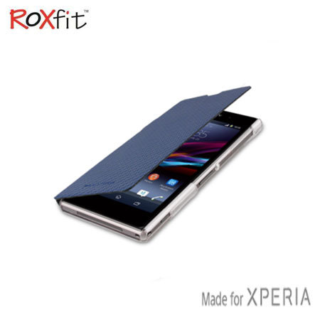 Roxfit Book Flip Case for Sony Xperia Z1 - Carbon Blue