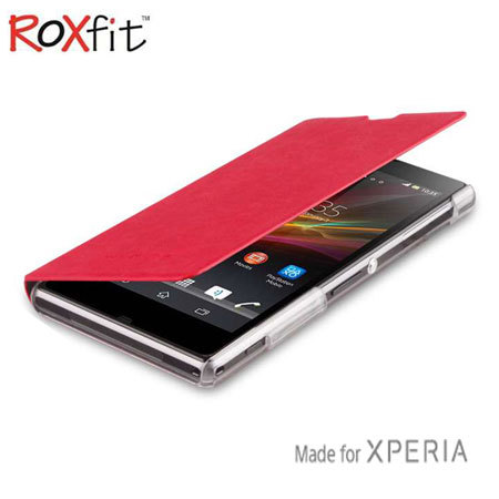 Funda Sony Xperia Z1 estilo libro con ranura para tarjetas - Roja