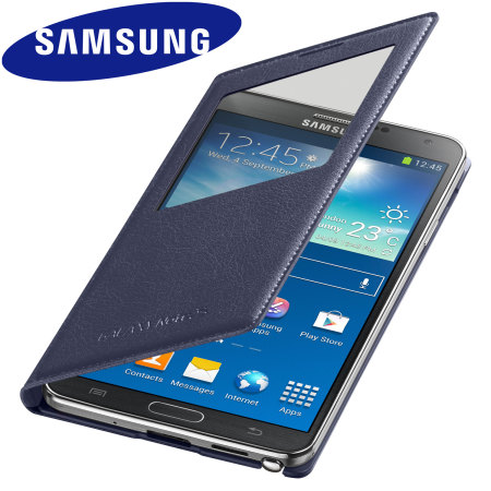 Official Samsung Galaxy Note 3 S-View Premium Cover Case - Indigo Blue