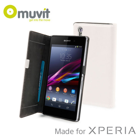 Funda Muvit Slim Folio para el Sony Xperia Z1 - Blanca
