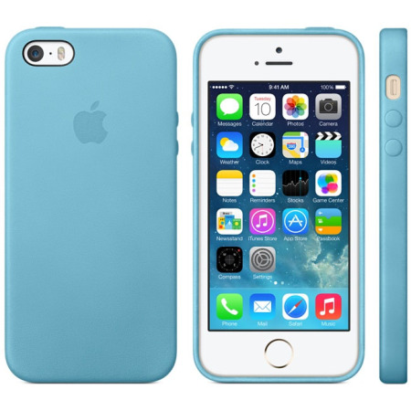 Original iPhone 5S / 5 Lederhülle in Blau