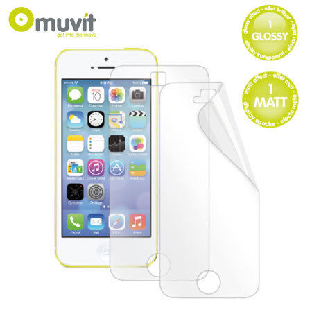 Muvit 2 Pack Screen Guard / Protector for iPhone 5C - Matt & Glossy