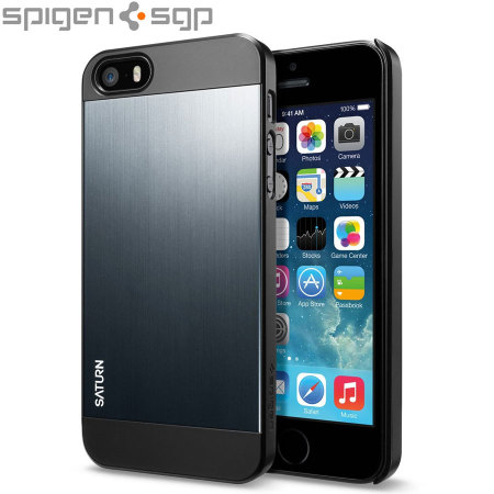 Coque iPhone 5S / 5 Spigen SGP Saturn - Ardoise métallique