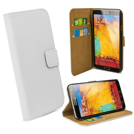 Leather Style Wallet Case voor Samsung Galaxy Note 3 - Wit