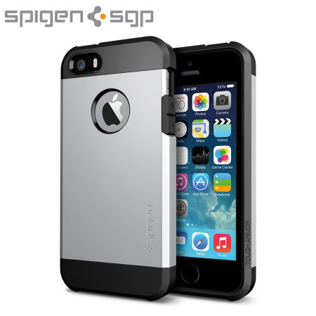 Spigen SGP Tough Armor iPhone 5S / 5 Hülle Satin Silver
