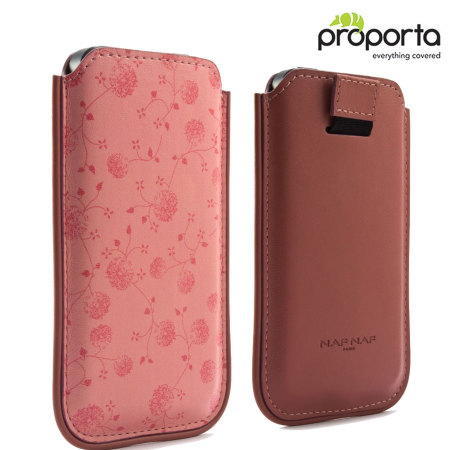 NAF NAF Faux-Leather Paris iPhone 5S / 5 Pouch - Apricot Pink