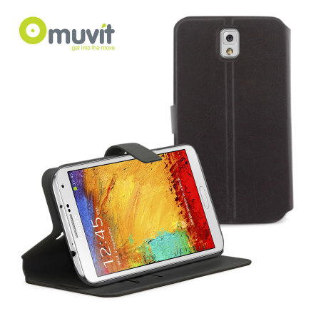 Muvit Folio Flip 'N' Stand Case for Samsung Galaxy Note 3 - Black