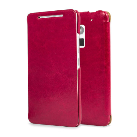 Leather Style Flip Case for HTC One Max - Pink