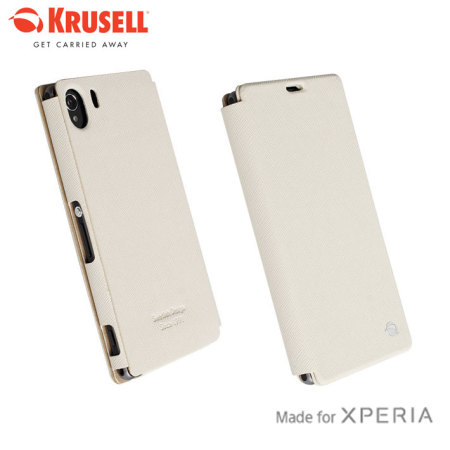 Funda Sony Xperia Z1 Krusell Malmo Flip Cover - Crema