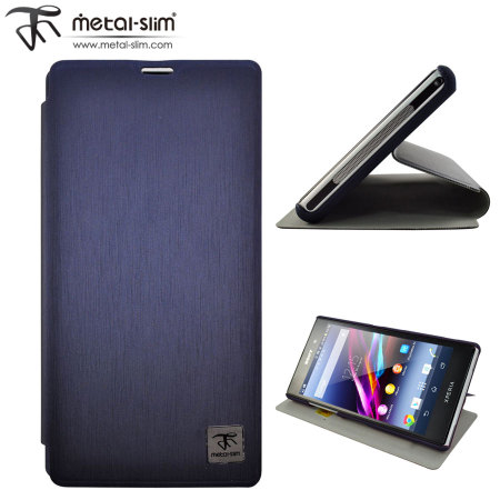 financieel barsten Voeding Metal-Slim Classic U Case with Stand for Sony Xperia Z1 - Blue