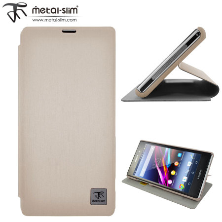 Metal-Slim Classic U Case with Stand for Sony Xperia Z1 - White