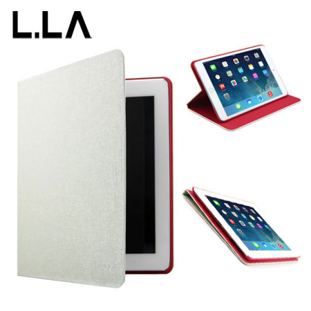 L.LA Case and Stand for iPad Air - White / Red