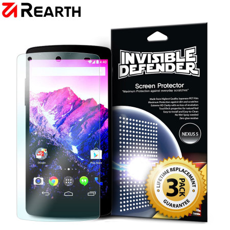 Rearth Invisible Defender Nexus 5 Displayschutz im 3er Pack