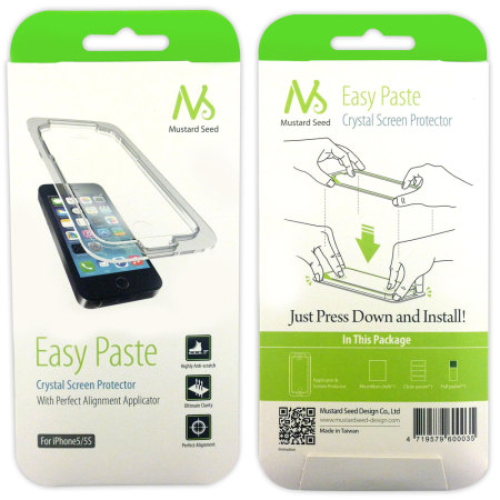 Mustard Seed Easy Paste Crystal Screen Protector for iPhone 5S / 5