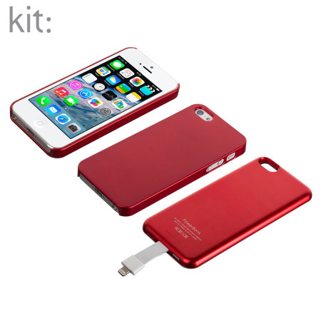Kit de funda con batería magnética para el iPhone 5S / 5 - Rojo
