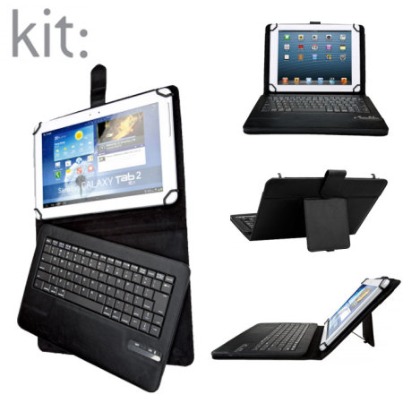 Kit Universal Bluetooth Keyboard Case for 9-10 Inch Tablets - Black