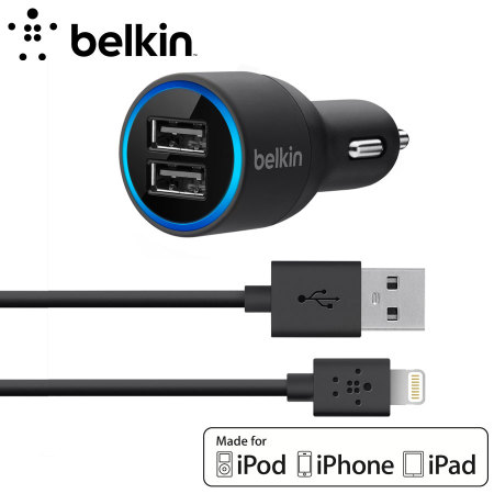 Cargador de coche Belkin Dual USB 2x2 1.A con cable lightning