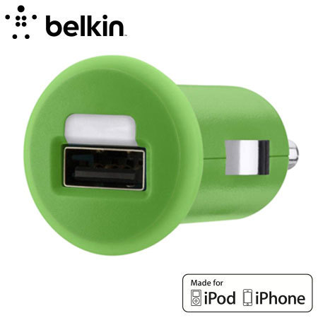 Belkin Single Micro USB 1A Auto Oplader - Groen