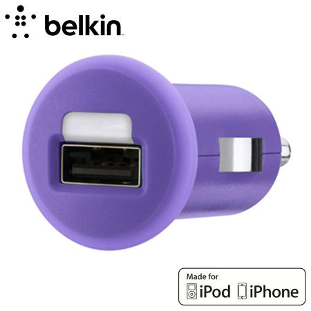 Belkin Single Micro USB 1A Auto Oplader - Paars