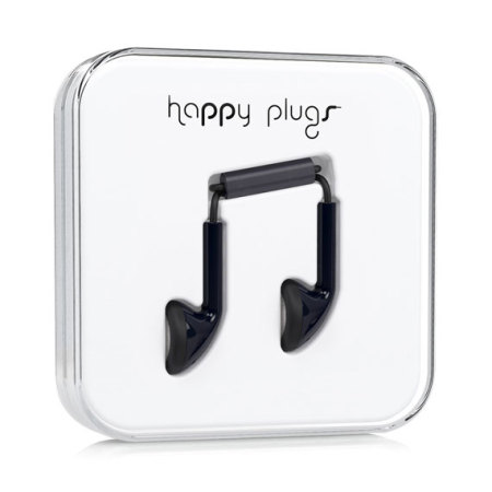 Happy Plugs EarBud Earphones with Hands-Free Microphone - Black