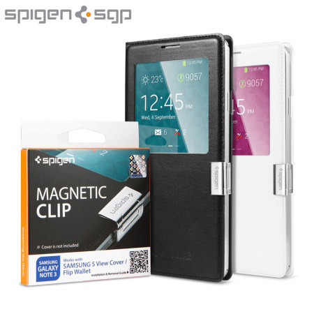 Clip Magnétique Spigen pour S-View Cover Galaxy Note 3 - Argent