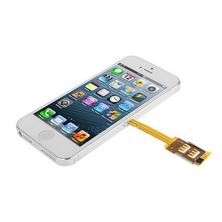 Dual Sim Card Adapter With Case For Iphone 5s 5 Black