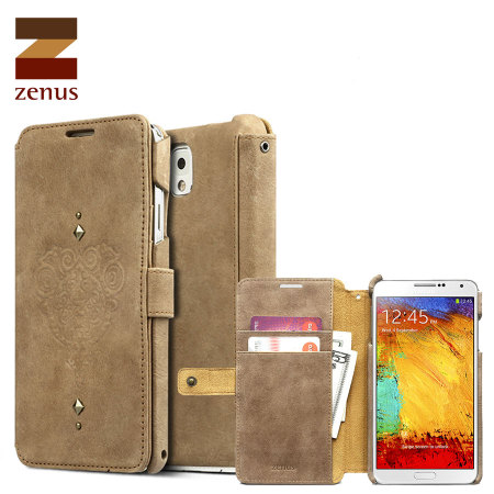 Zenus Vintage Leren Diary Case voor Samsung Galaxy Note 3 - Vintage Bruin