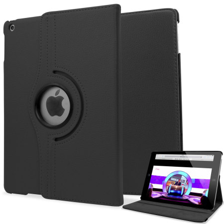 Housse iPad Air Rotating de style Cuir – Noire