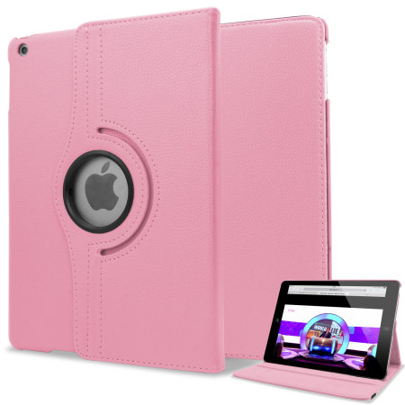 Roterende Leren stijl Stand Case voor de iPad Air - Roze