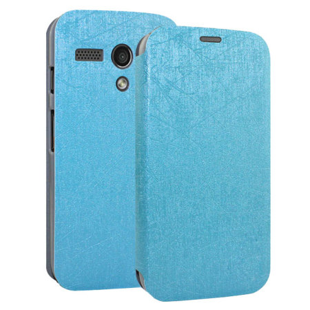 Pudini Book Flip and Stand Case for Motorola Moto G - Blue