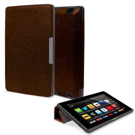 Infold Folding Folio Stand Case for Kindle Fire HD 2013 - Dark Brown