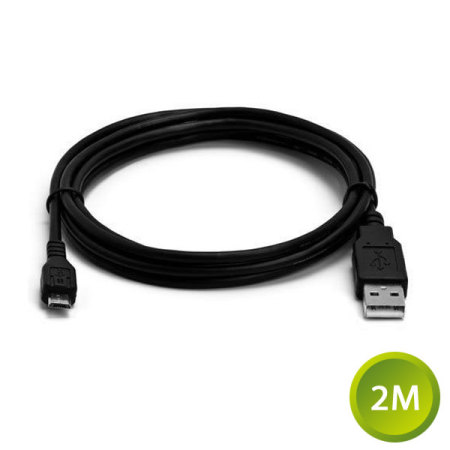 Cable de Carga y Sincronización USB - MicroUSB 2M - Negro