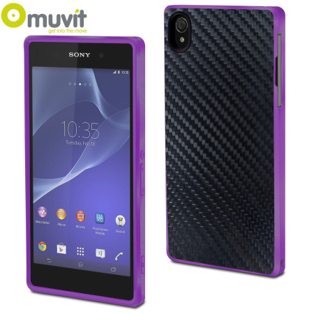 Psychologisch bestrating snelheid Muvit Carbon-Effect Sony Xperia Z2 Case - Purple