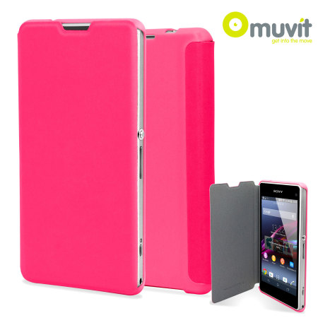 Ben depressief syndroom Monnik Muvit Easy Folio Leather Style Case for Sony Xperia Z1 Compact - Pink