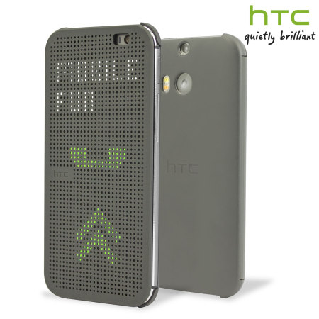 Original HTC One M8 / M8s Dot Flip Hülle in Grau