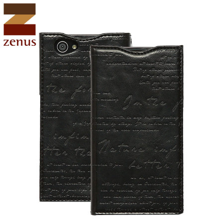 Zenus Lettering Diary Case for Sony Xperia Z1 Compact - Black