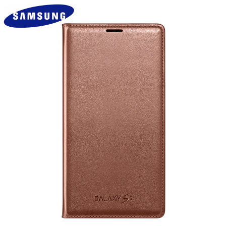 Original Galaxy S5 Tasche Flip Wallet Cover in Gold