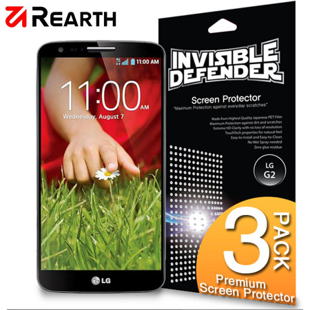 Rearth Invisible Defender LG G2 Skärmskydd - Trepack