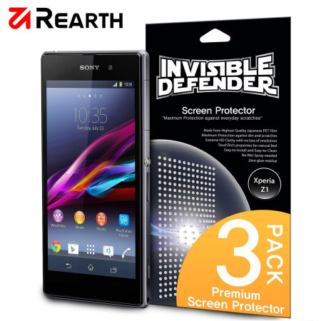 Rearth Invisible Defender 3 Pack Screen Protector for Xperia Z1