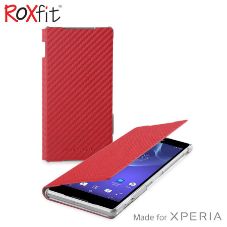 Roxfit Book Flip Case for Sony Xperia Z2 - Carbon Red