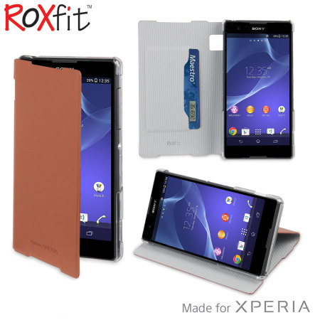 Roxfit Book Flip Case for Sony Xperia Z2 - Dark Tan