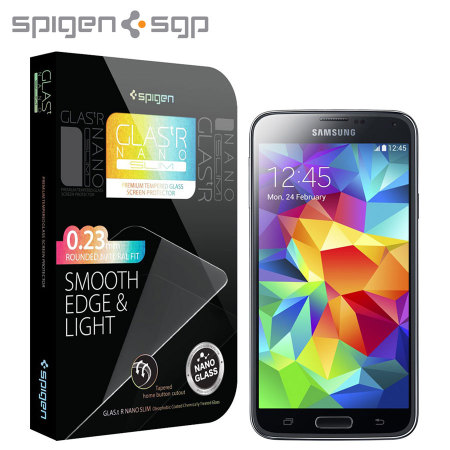 Spigen Galaxy S5 Displayschutz Glas.t Nano SLIM Tempered