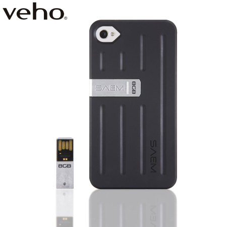 Veho SAEM™ S7 iPhone 4S /4 Hülle mit 8GB Speicherstick in Schwarz