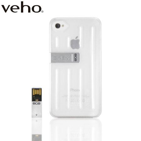 Coque iPhone 4S / 4 Veho SAEM™ S7 avec Clé USB 8Go – Transparente